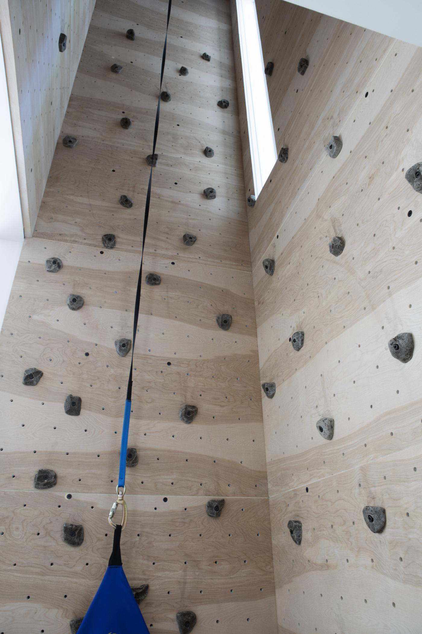 social spaces, youngblood builders, indoor rock climbing wall